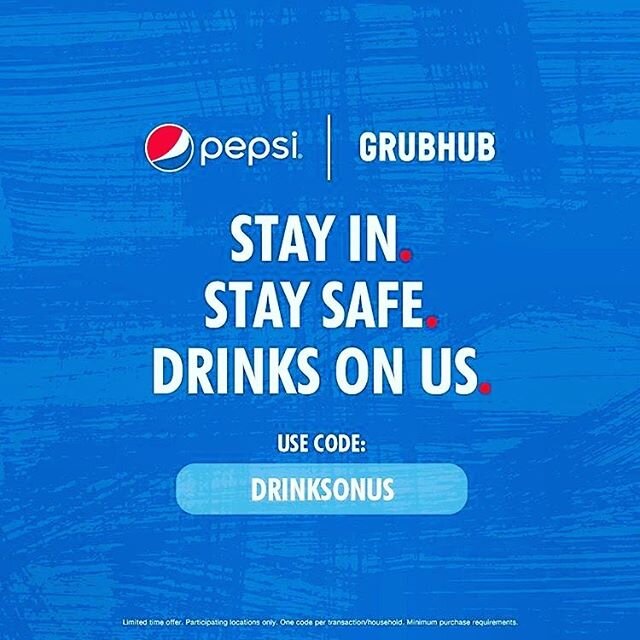 Proud to be partnering with @pepsi to bring you $3 off on your favorite food and drink pairings when you use code DRINKSONUS on April 18th. Order us from @grubhub @pepsi_sanfernandovalley