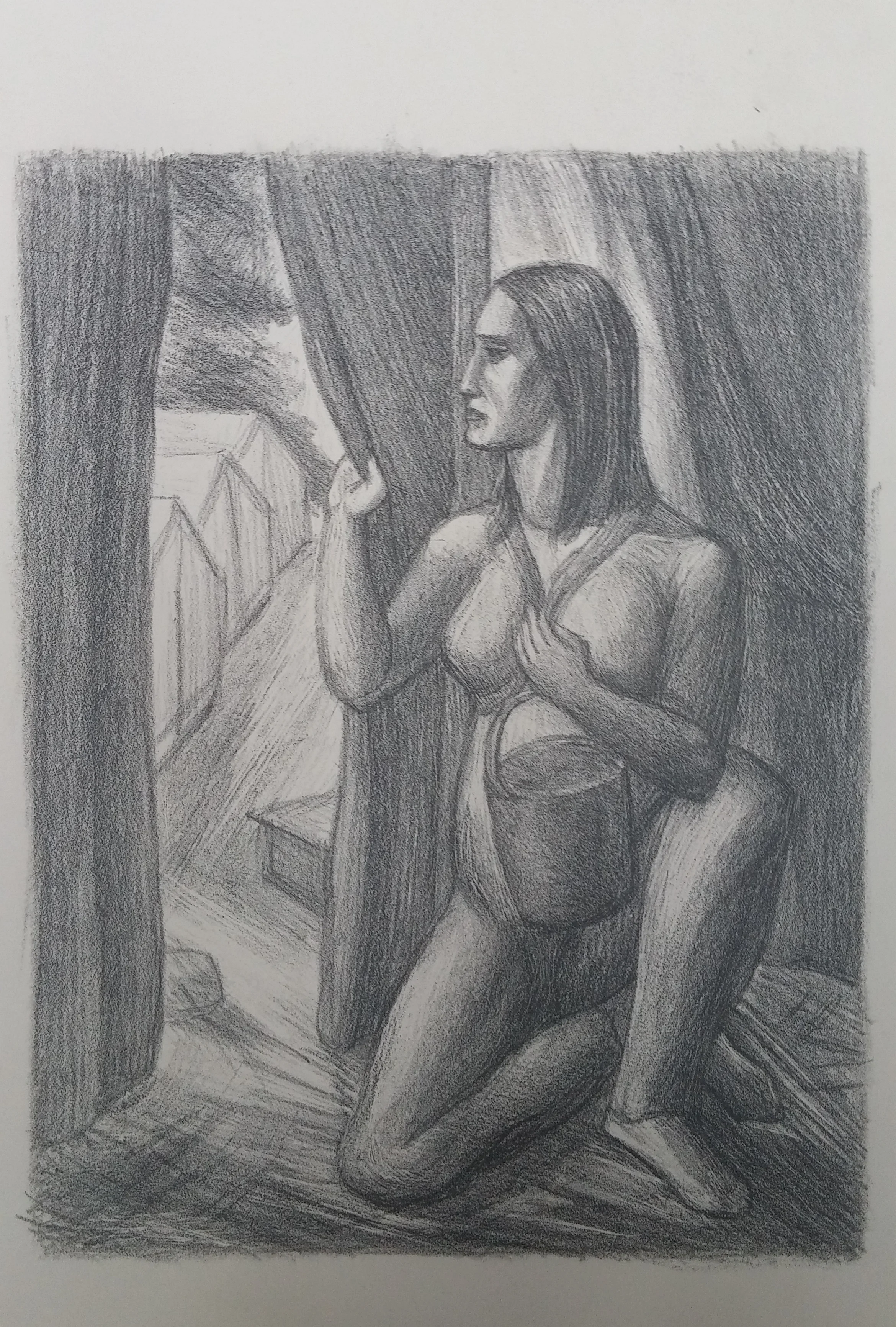 Woman in Labor Camp , print, 15 x 17 unframed P athways Private Collection