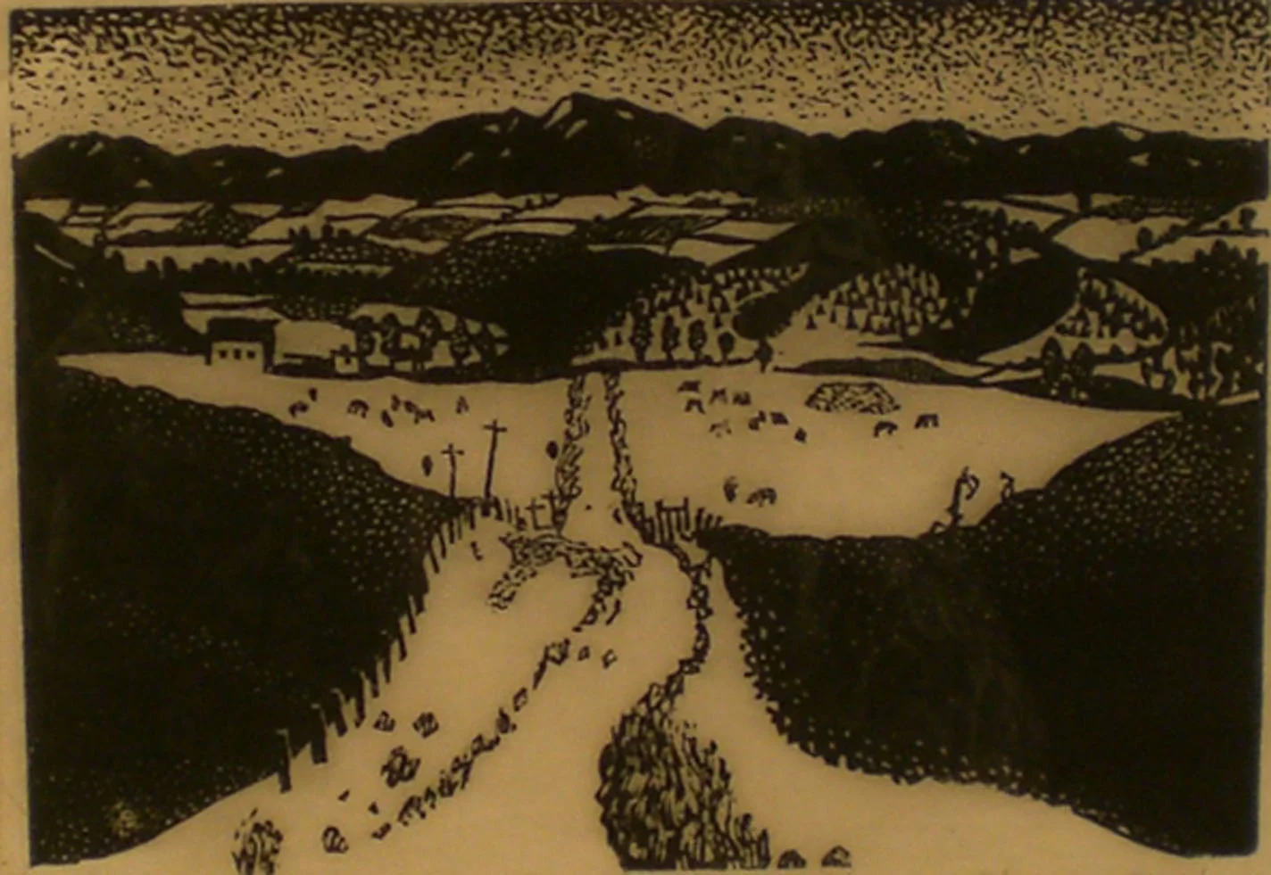 Blue Mountain Community, print, 18 ½ x15 ¾ Pathways Original Print Collection
