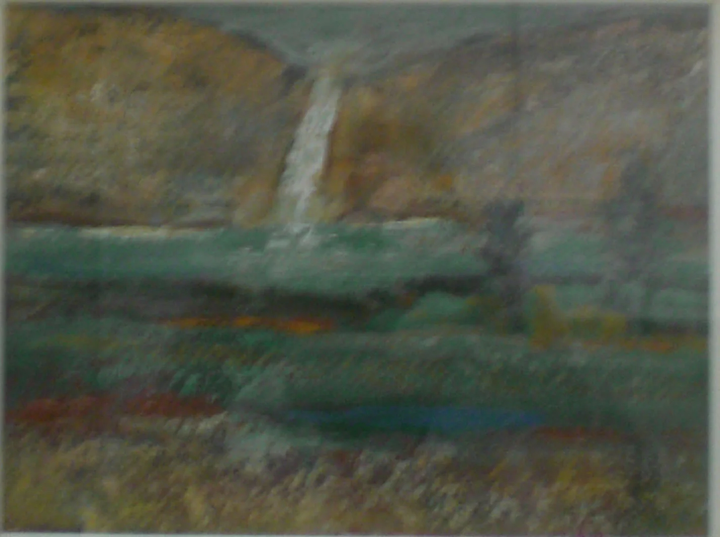 Waterfall , oil, 17x15 Pathways Private Collection