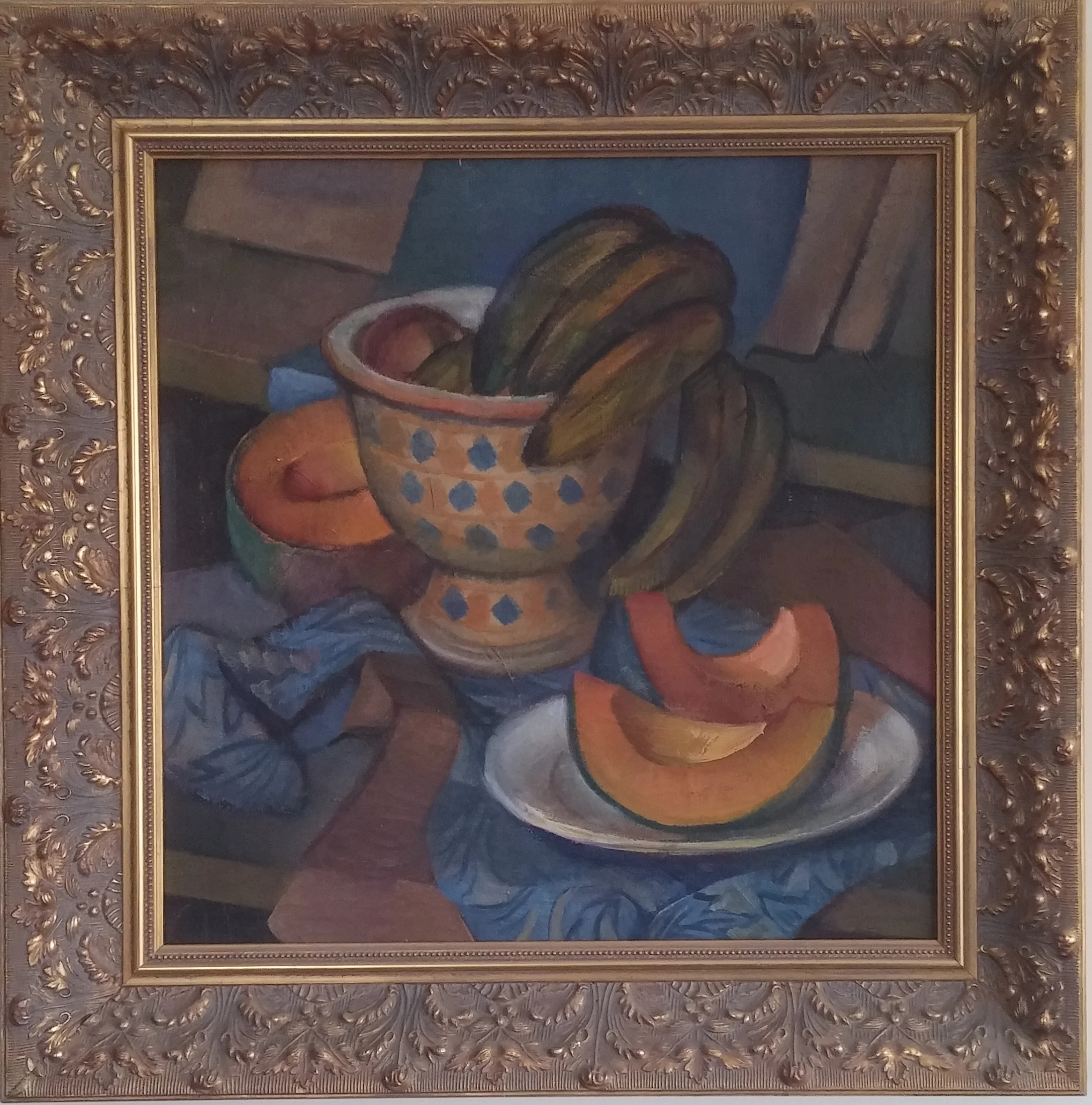 Still Life with Melons , oil, 23x23 Pathways Private Collection