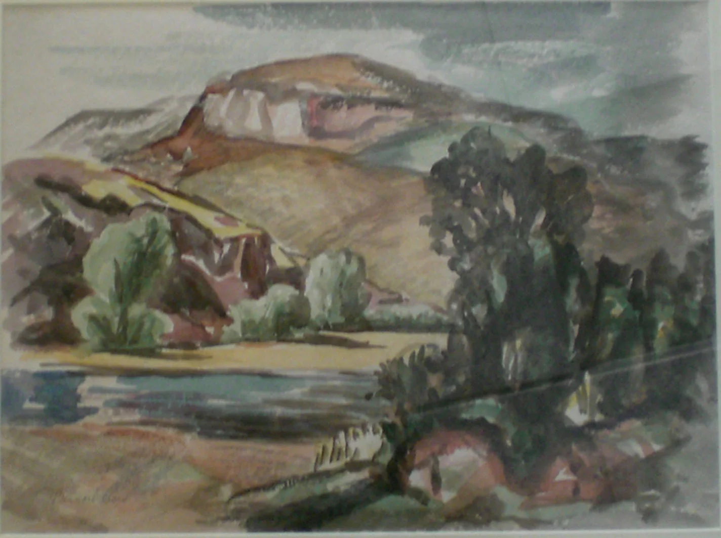 Columbia River, water color, 26x22 $2,500 Bernard Geiser