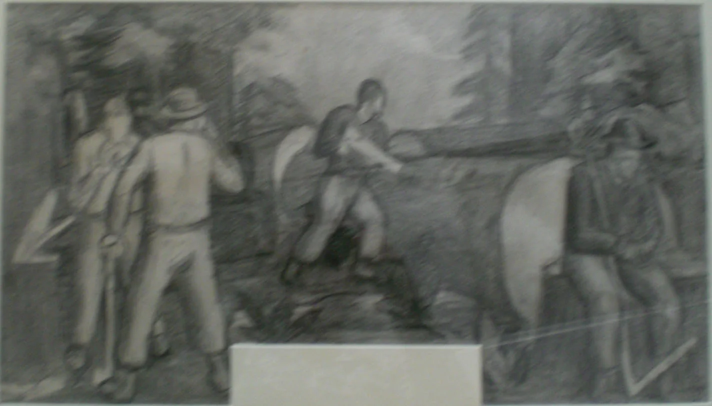 Mill Workers Cedro Wooley – mural study II, 32x22 $2,000 Arthur Runquist