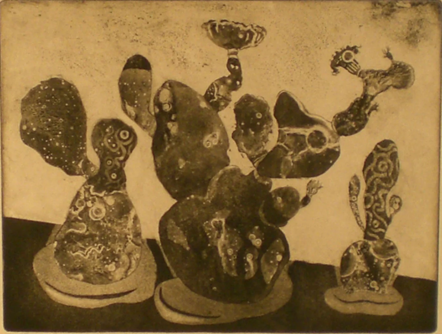 Three Cacti , 20 ¾ x 18 Pathways Original Print Collection