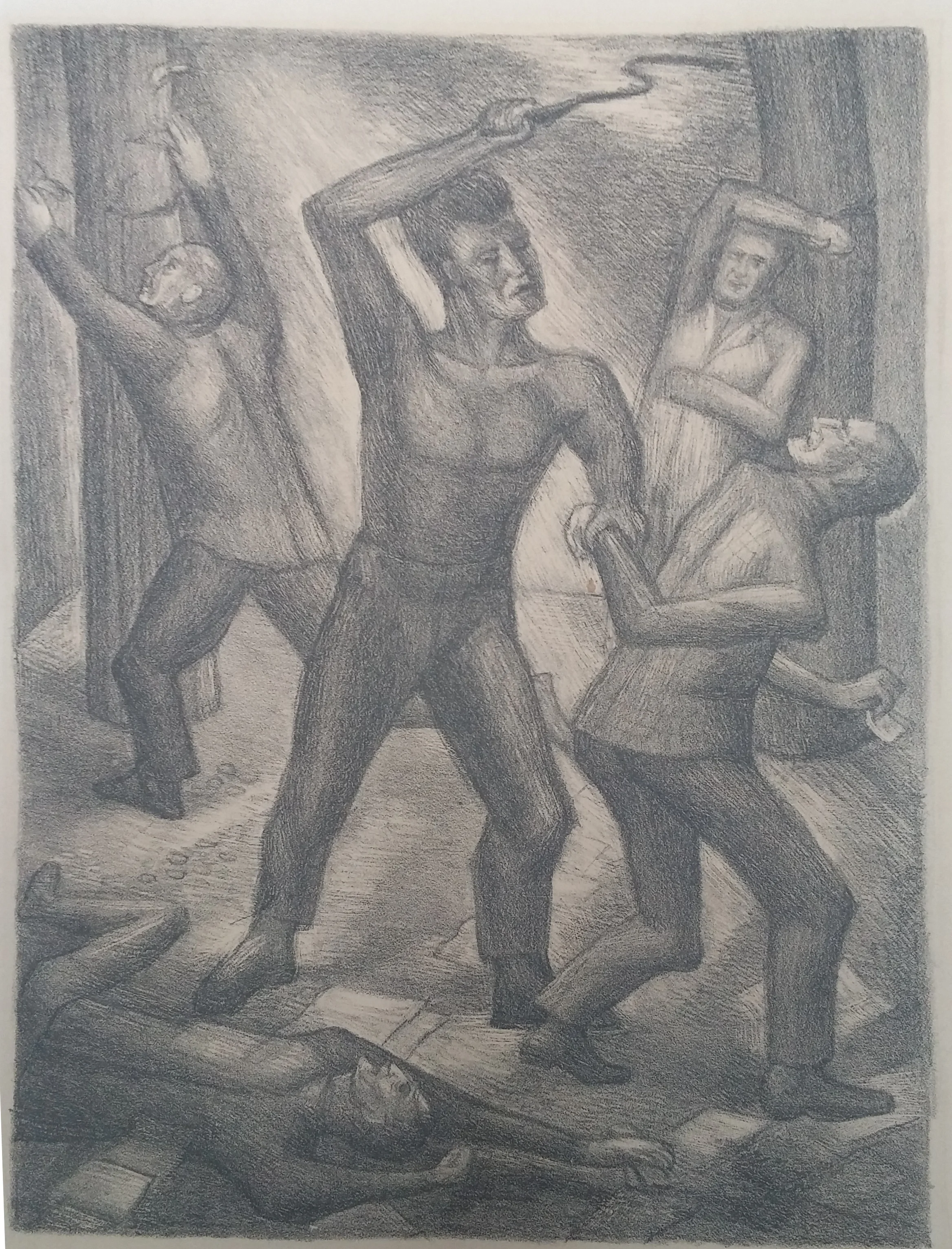 A Lashing of Workers , print 16 x 18 (signed) $150 Martina Gangle Curl