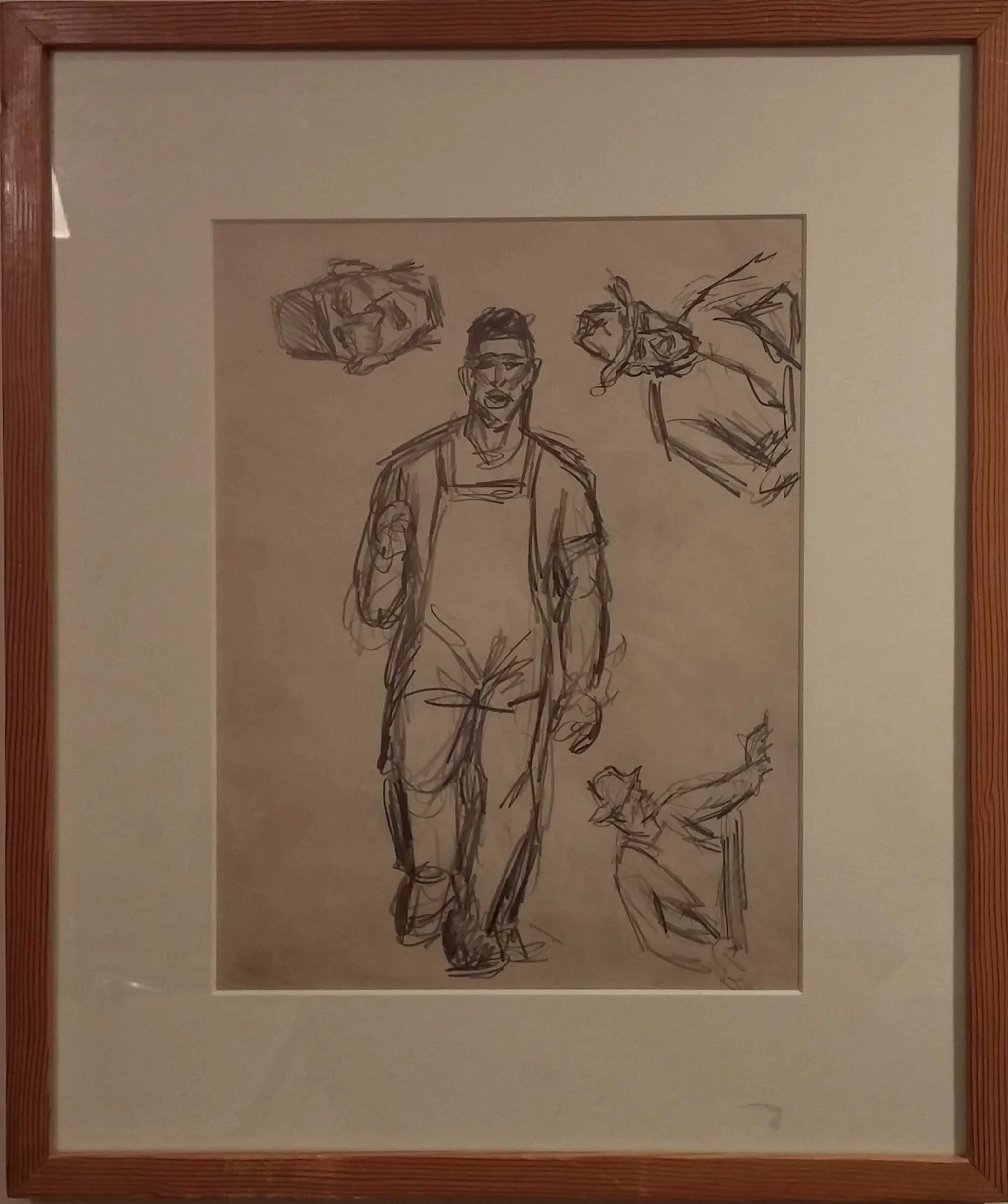 Shipyard Worker II, pencil sketch, 14x17 Pathways Private Collection