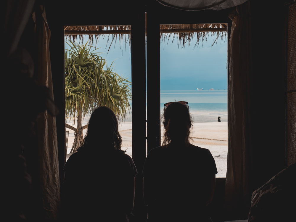 Wir geniessen die Aussicht von unserem Bungalow in Koh Rong Sanloem