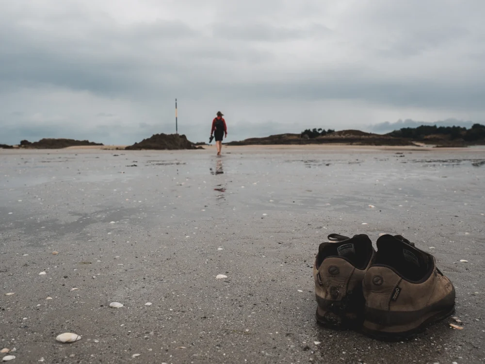 Wir nutzen die Ebbe um auf eine Insel zu wandern