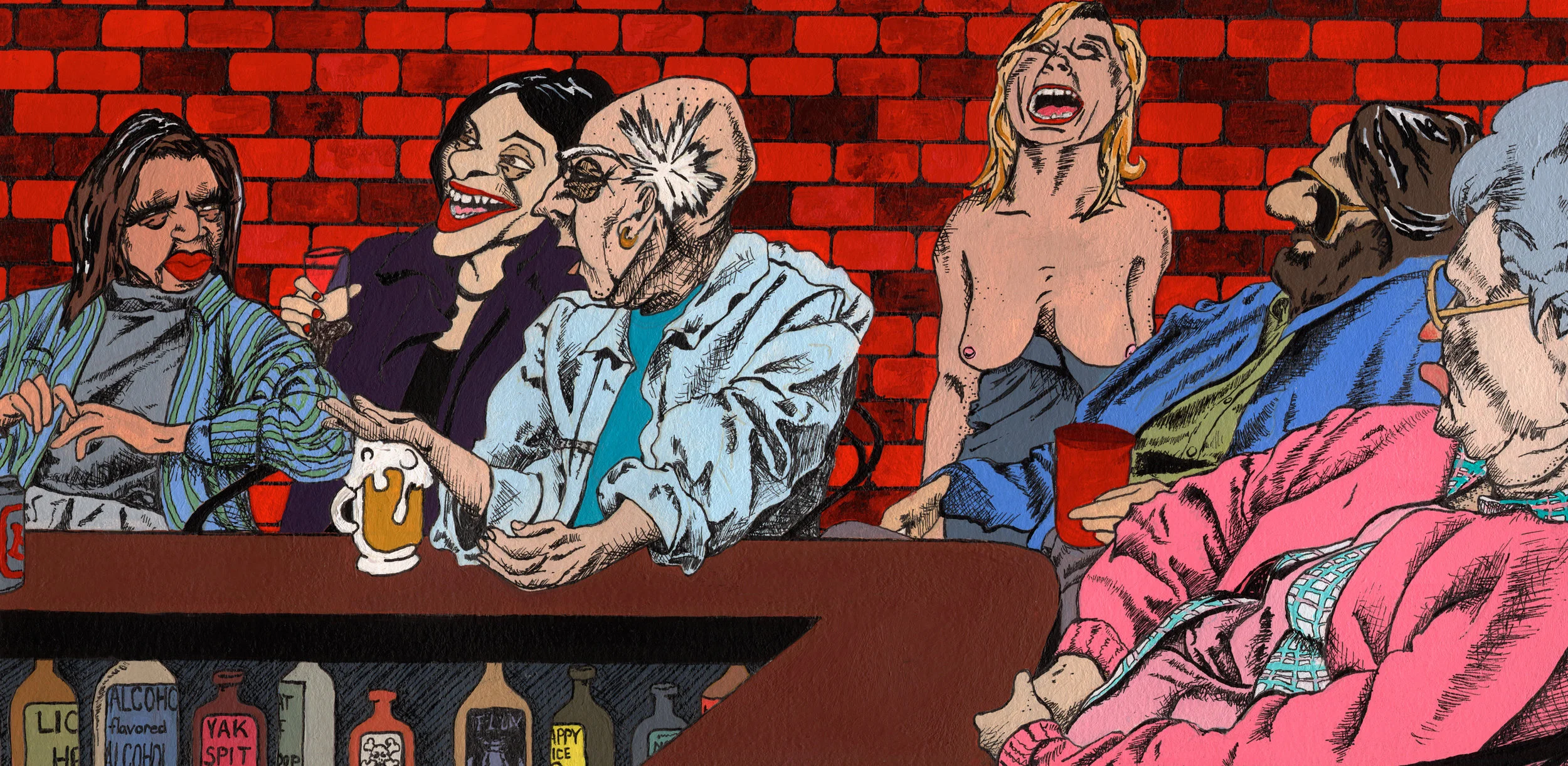 Ladies' Night (acrylic) 13.75 in x 6.75 in.jpg