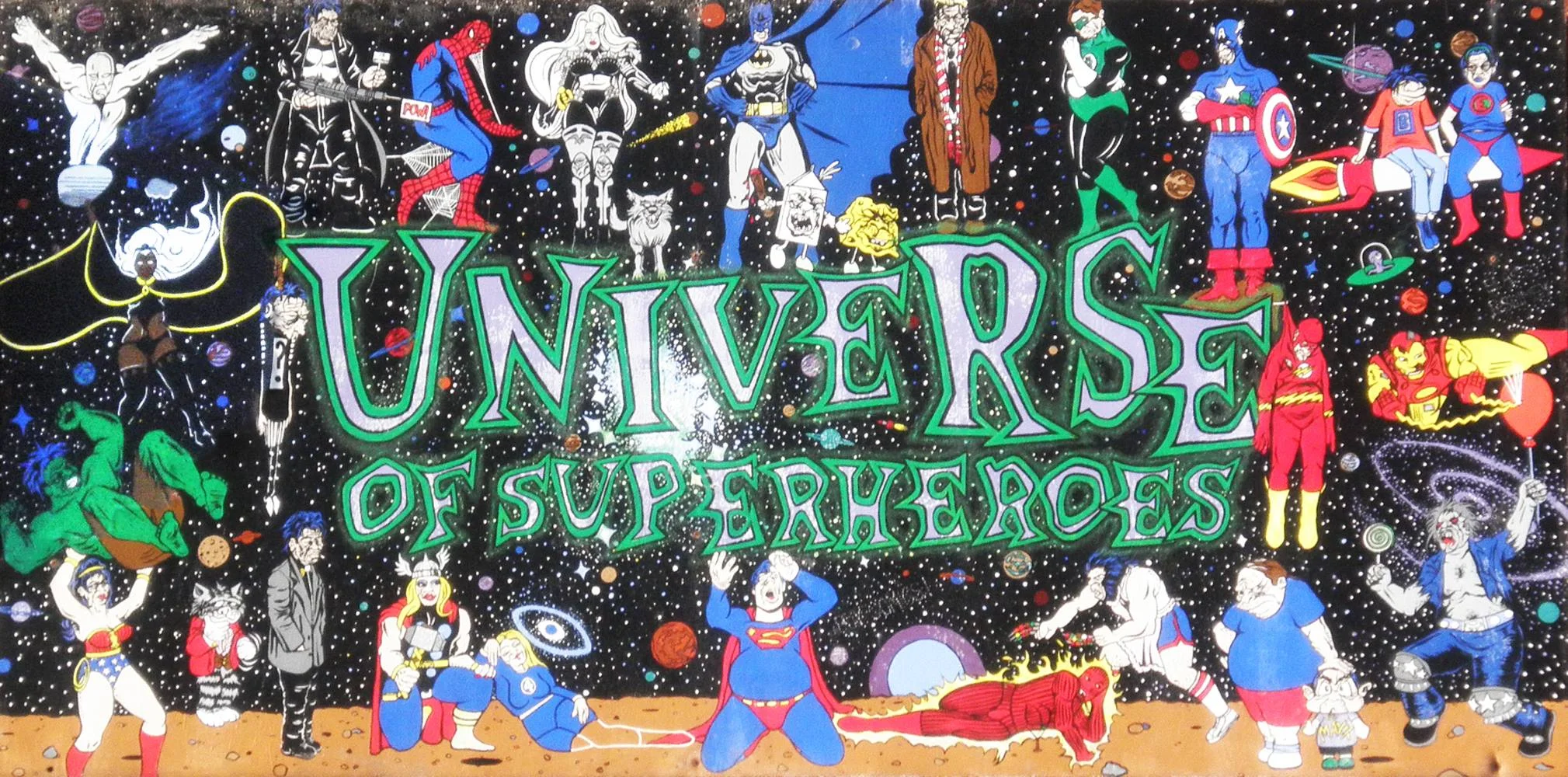 universe of superheroes sign.jpg