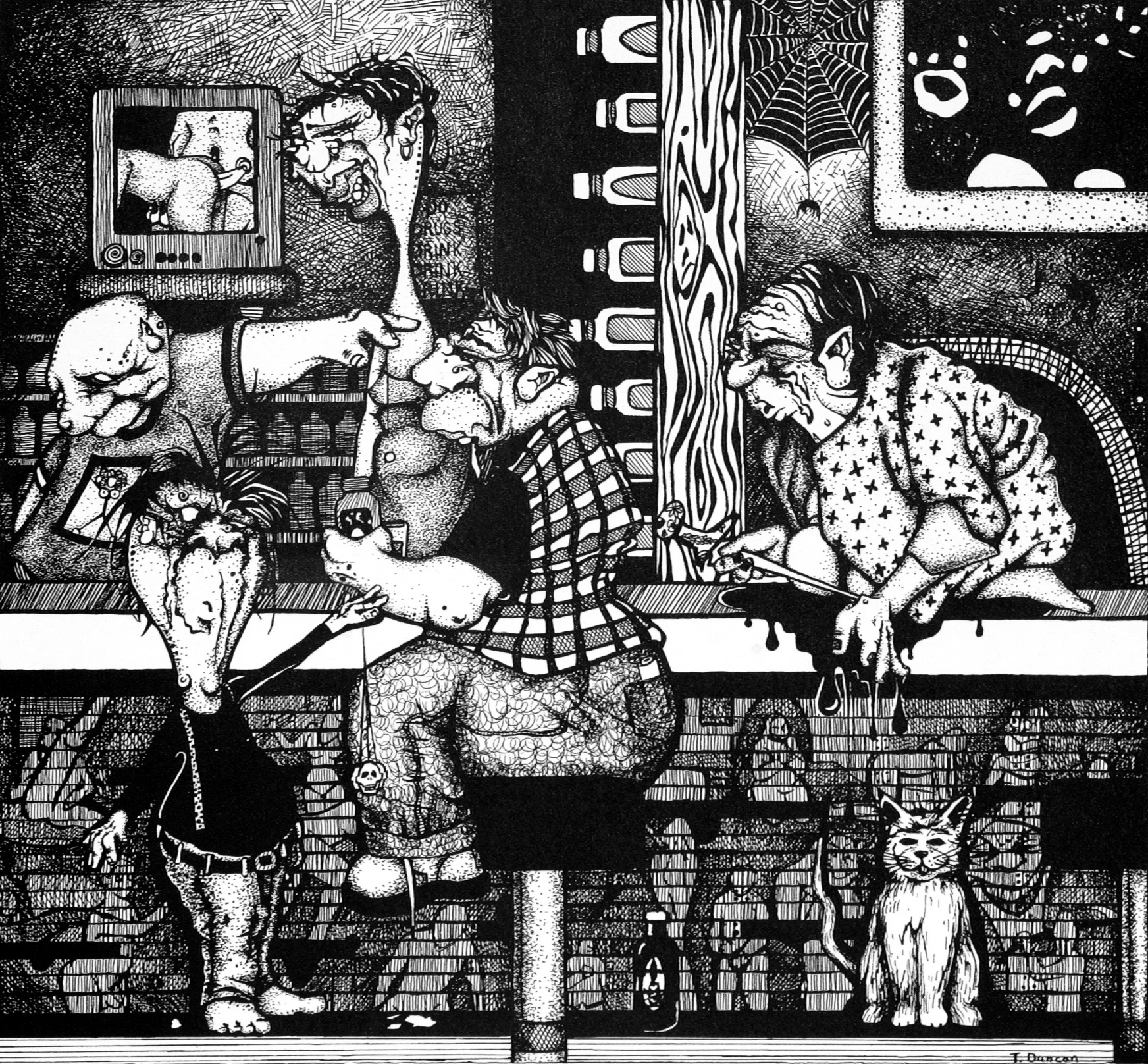 Barrom Psychodrama (pen&ink) 17 in x 16 in.jpg