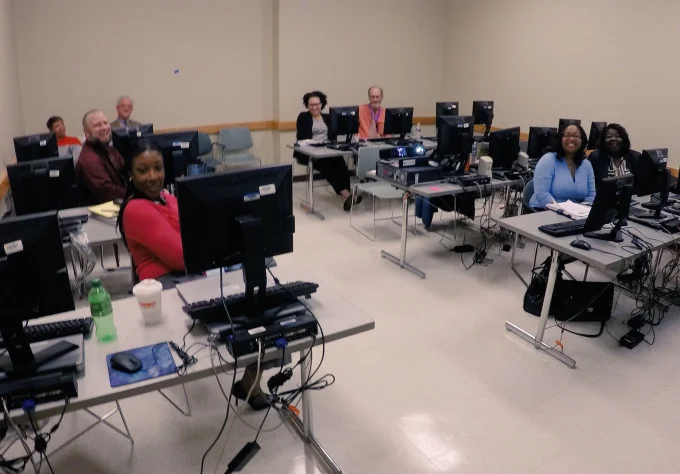 The afternoon workshop attendees feeling accomplished after completing their Carto maps!