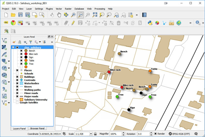 Salisbury University Data Collection in QGIS