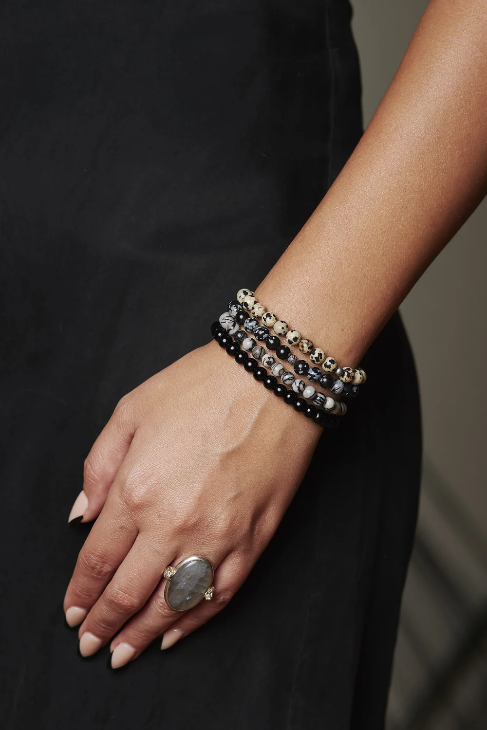 Dalmatian Stone Bracelet 6mm — Wax Wane