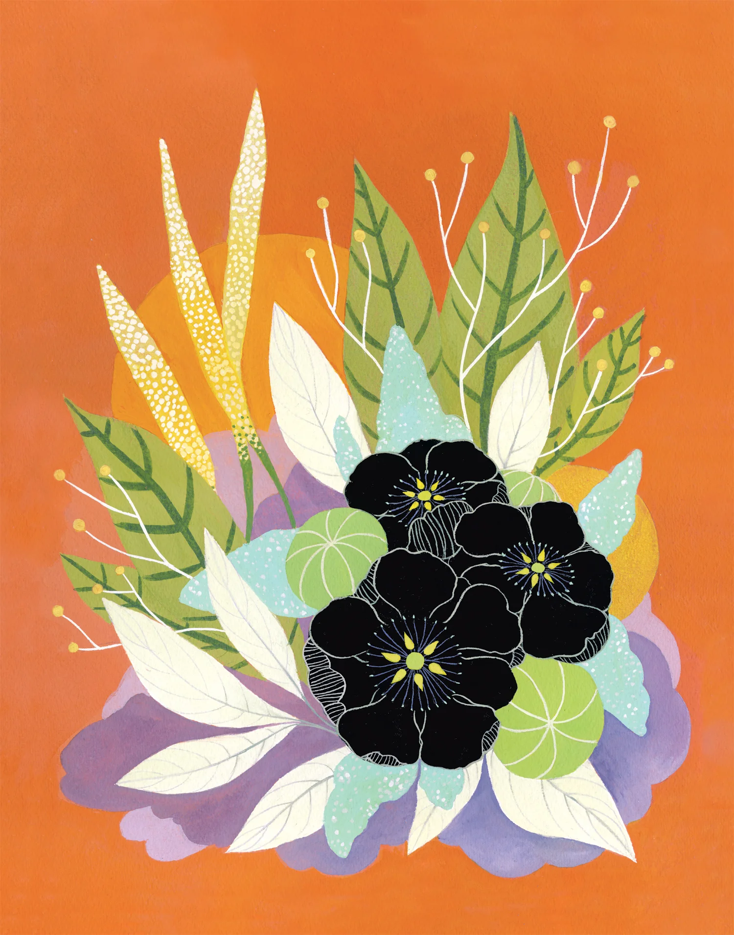 Anemone and Vermilion Floral