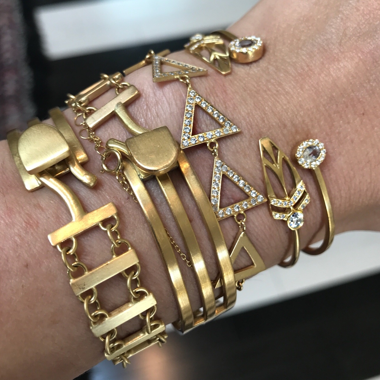 Halleh's Armor: Stacked bracelets
