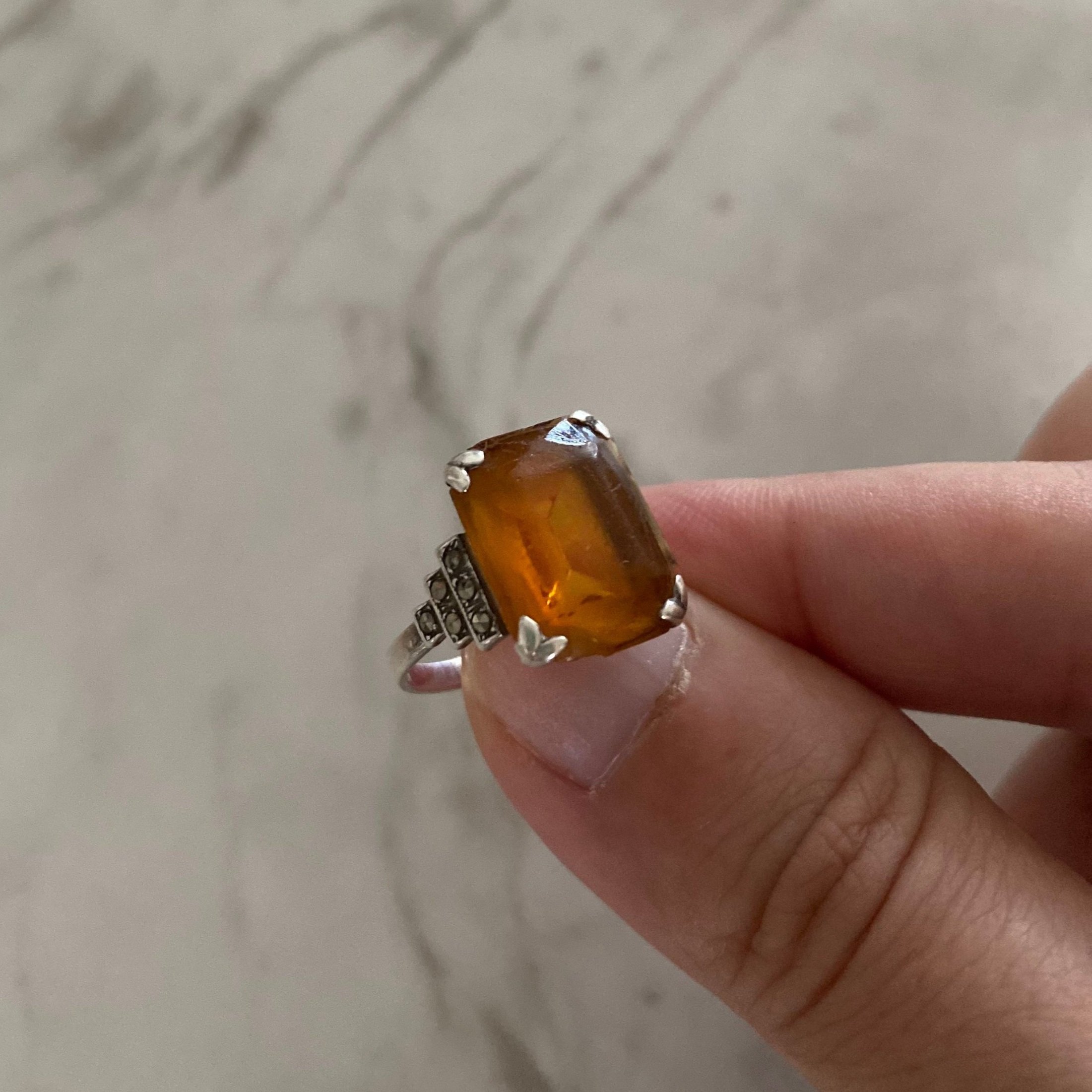 The first piece of jewelry Sonia fell in love with: her mom's citrine ring
