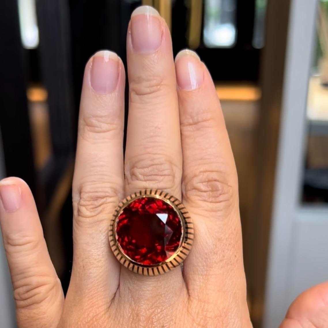 The thing Jodie is coveting next: this Ming Lampson red garnet cocktail ring
