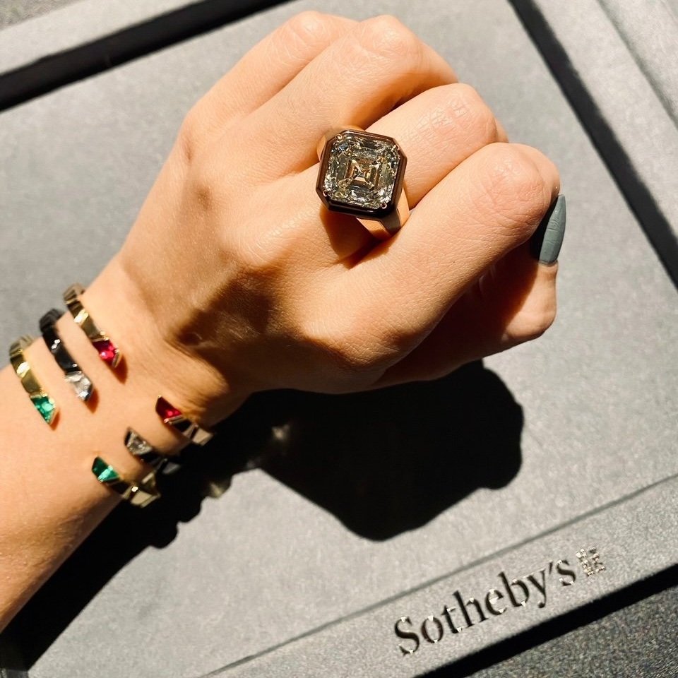 Mae in the Sky with Diamonds Ring at the Sotheby's “Brilliant &amp; Black” Jewelry Exhibition