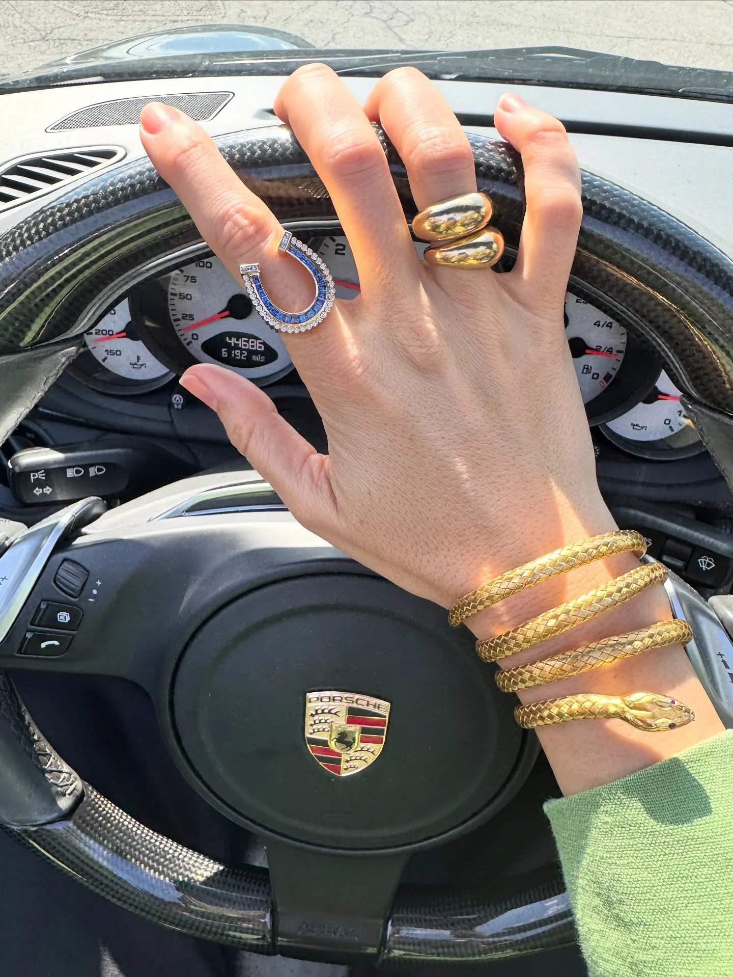 SATURDAY PLANS: TOP DOWN. ENGINE ON. JEWELS, FULL THROTTLE. 😮‍💨