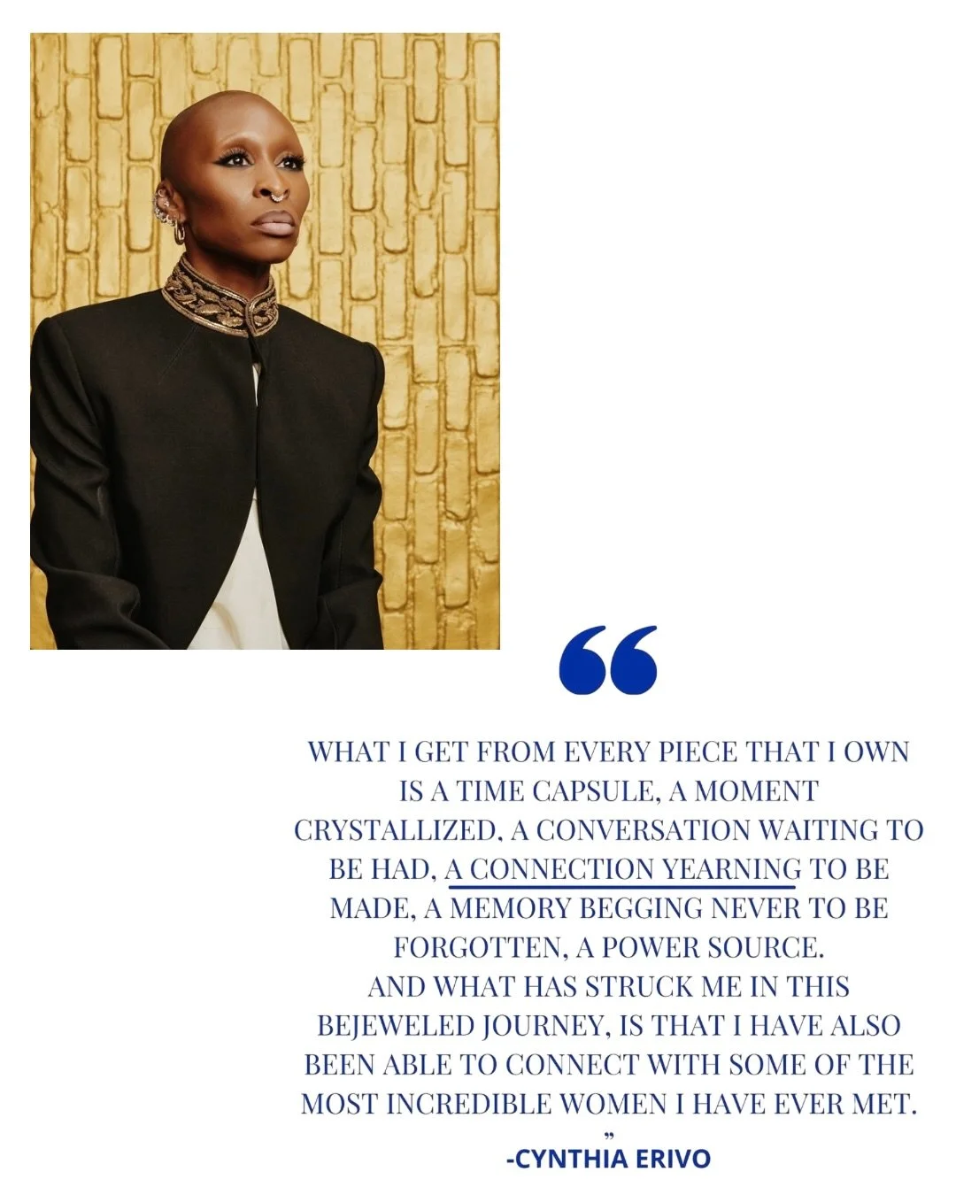 JEWELRY IN THE WILD x CYNTHIA ERIVO WICKED: FOR GOOD PRESS TOUR 💚

At the @gemawards last year, @cynthiaerivo spoke words that felt like a spell: powerful, soulful, resonant. I caught myself writing them down mid-breath, afraid to lose even one. The