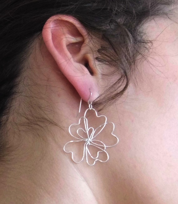 Sakura silver earring