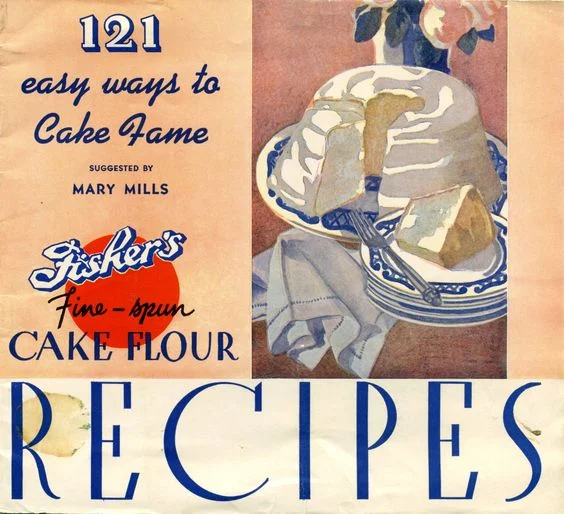 1938 ... 121 Easy Ways to Cake Fame from Fisher's Fine Spun Cake Flour