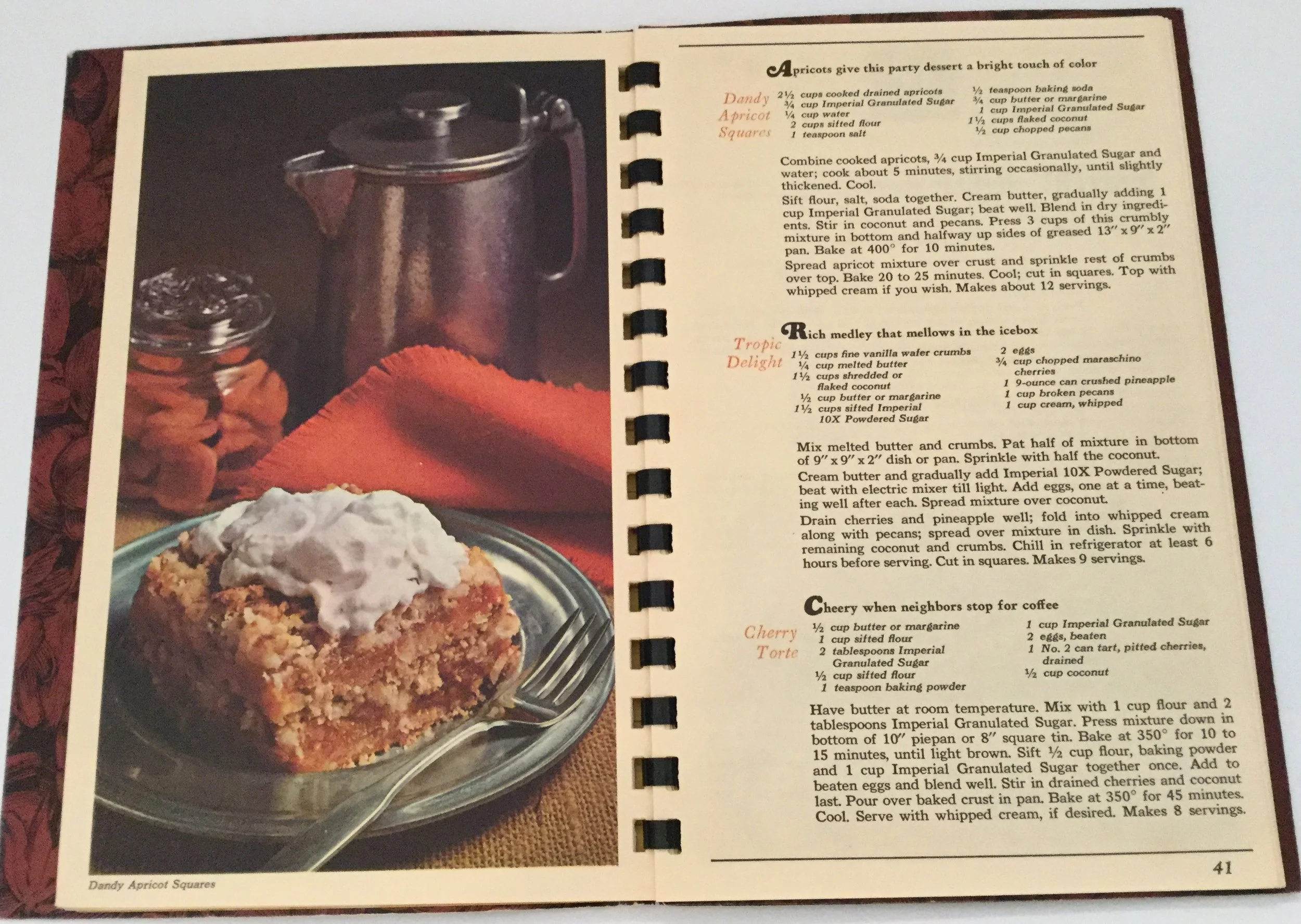 Dainty Apricot Squares ... 125th Imperial Anniversary booklet ... a great recipe but don't try to substitute apricot preserves for the dried apricots