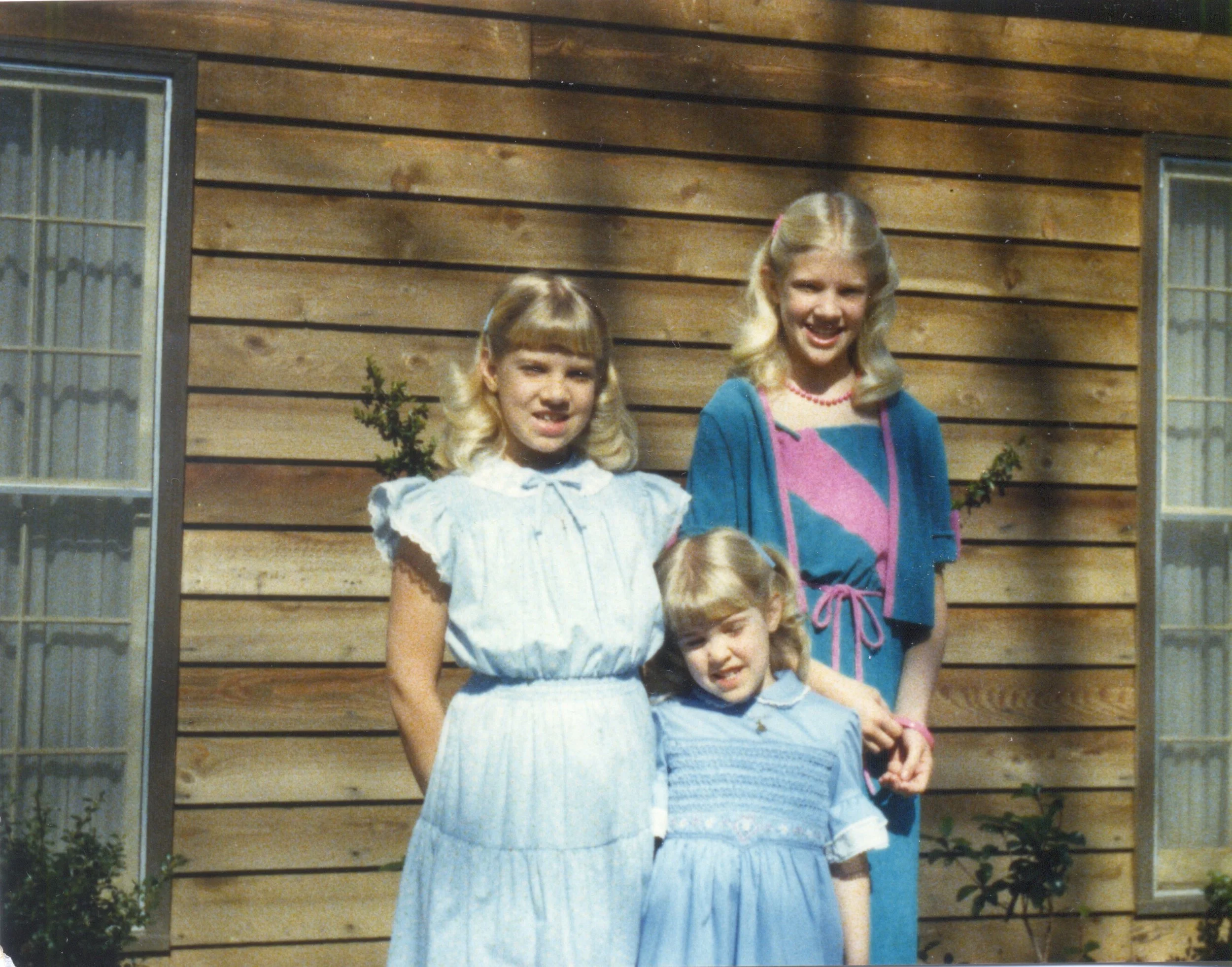 The three daughters in Easter dresses, 1980