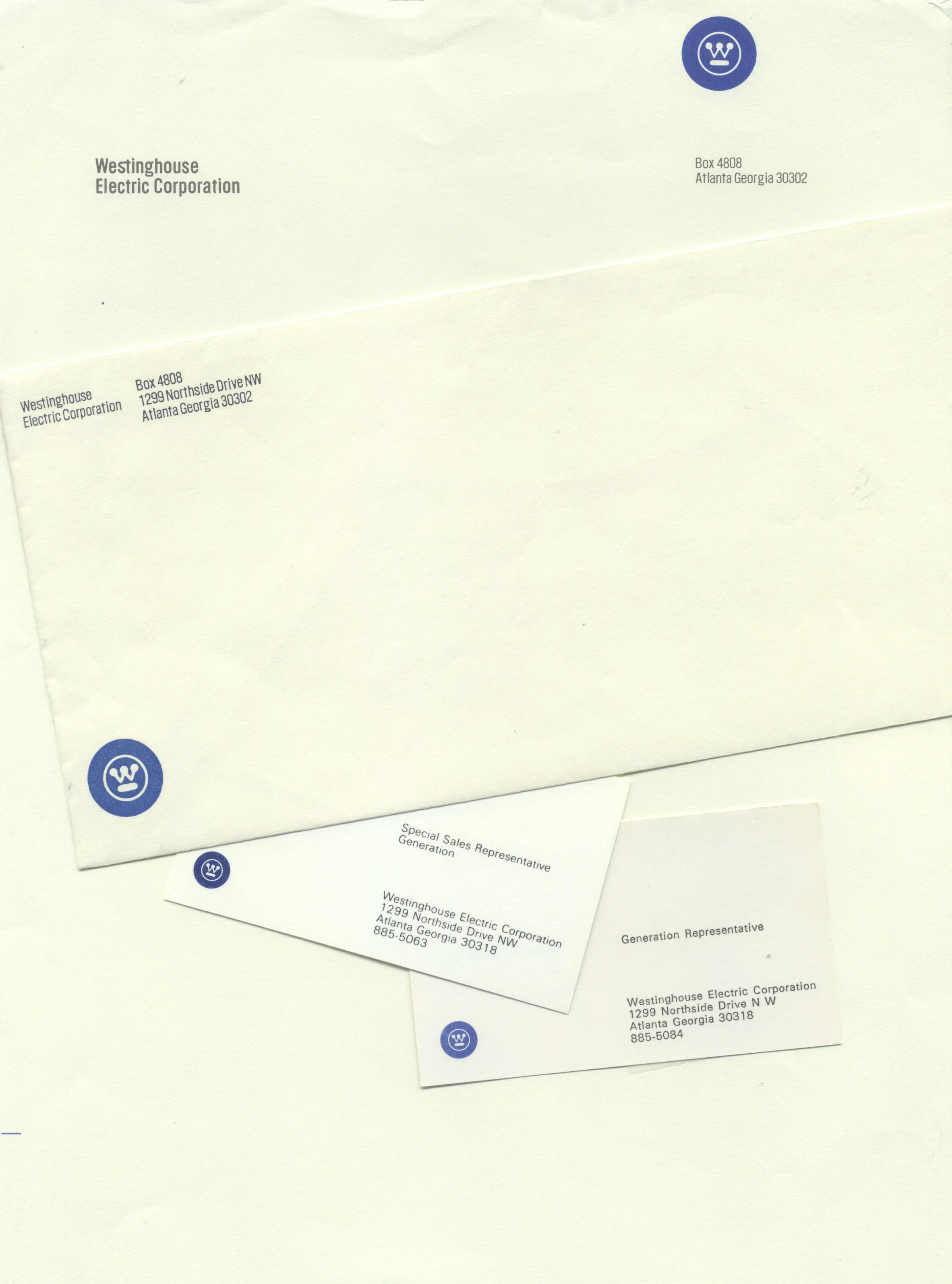 Westinghouse stationery and my dad's business cards