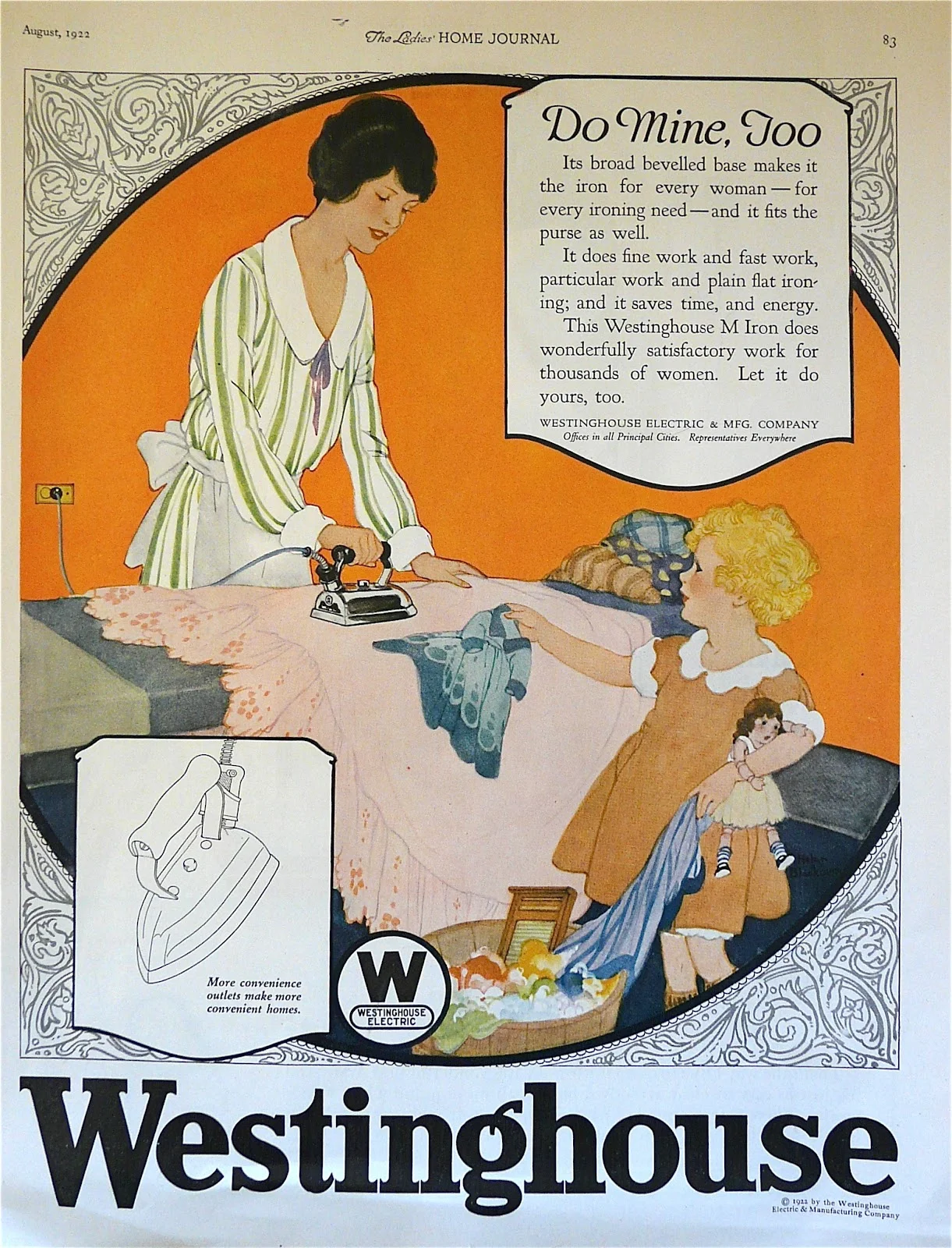 Vintage 1922 Westinghouse Ladies Home Journal magazine ad
