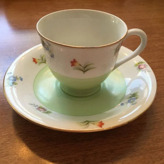 Gold China occupied Japan demitasse cup and saucer