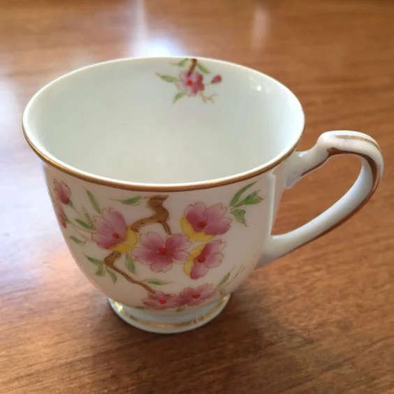 Small Ohata China occupied Japan demitasse cup but no saucer ... maybe cherry blossoms