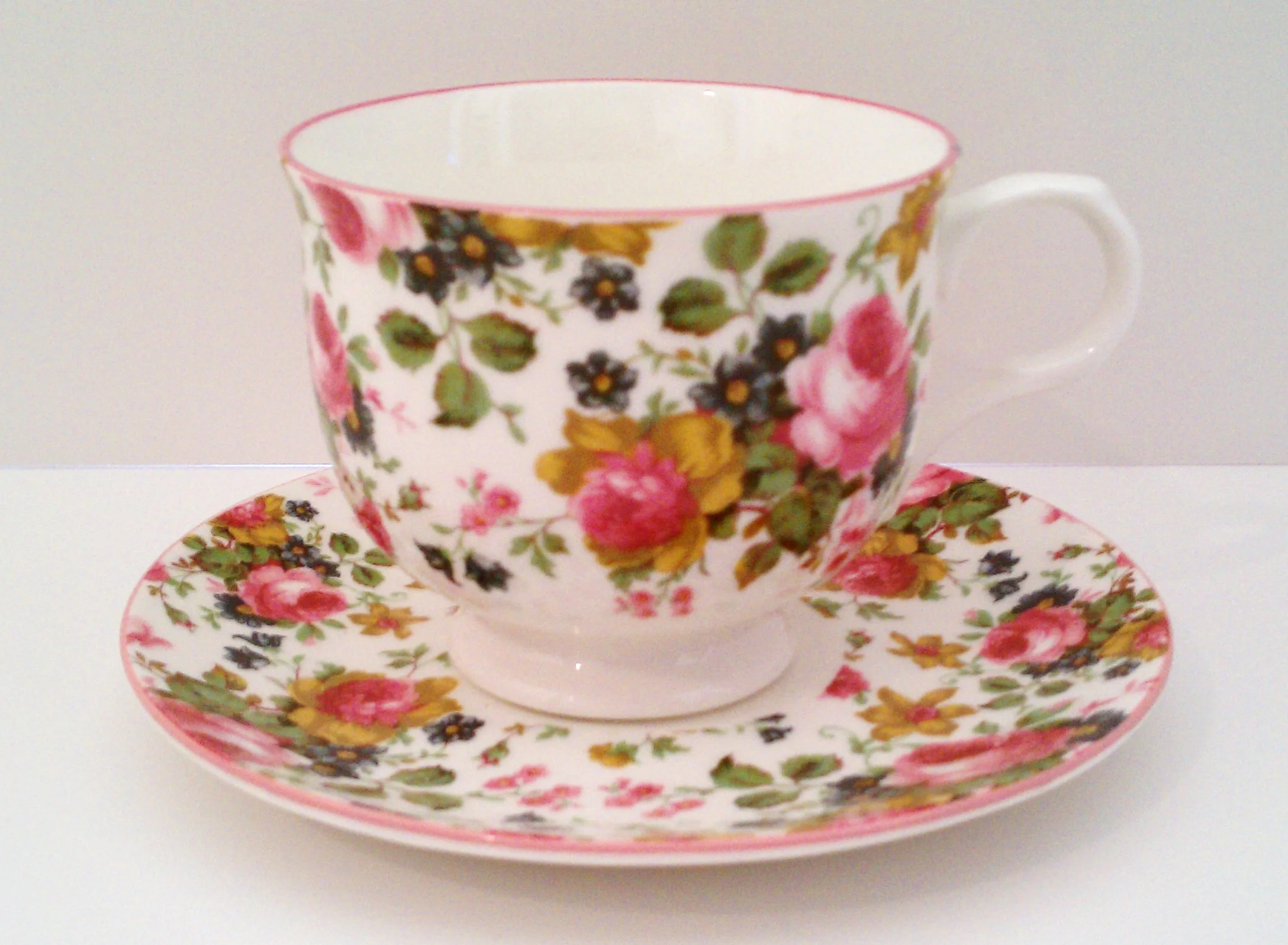 Pink floral cup and saucer from the Victoria's Secret Collection