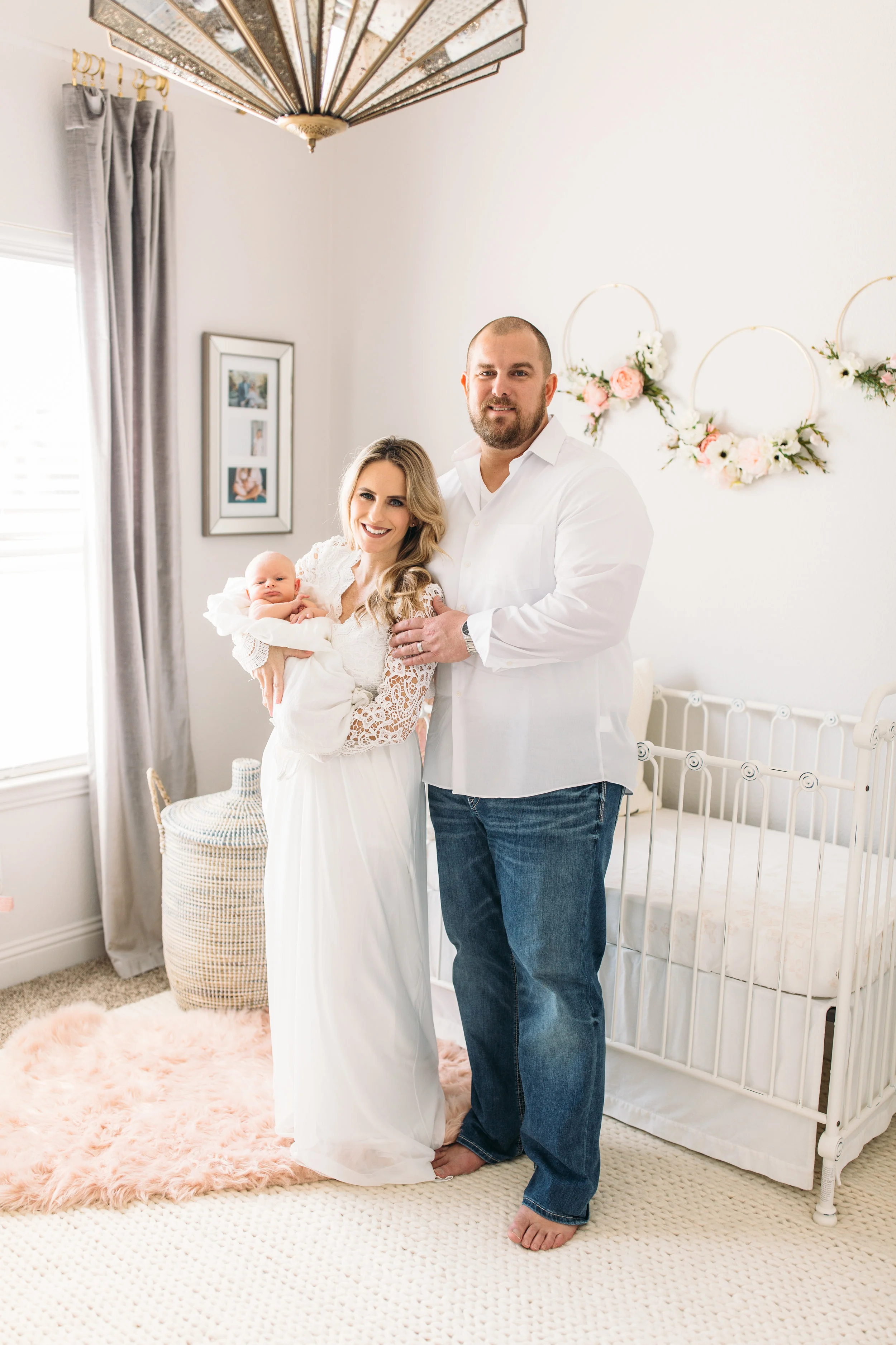 Sophisticated Blush and White Baby Girl Nursery