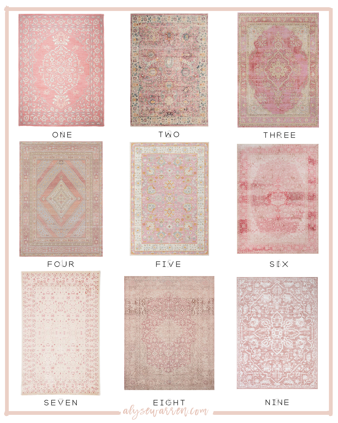 Pink Rugs for a Baby Girl Nursery