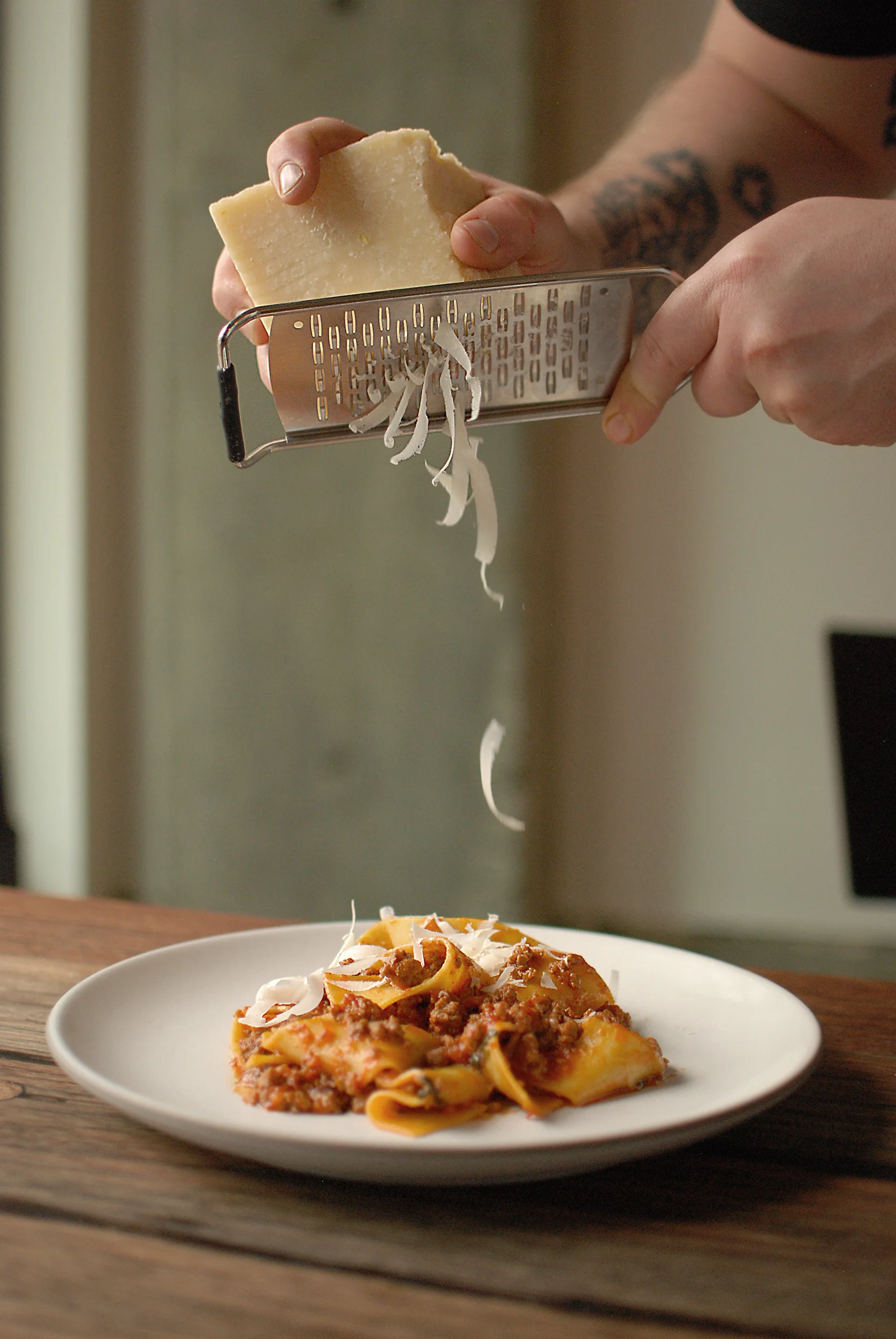 Rigatoni with grated Parmesan