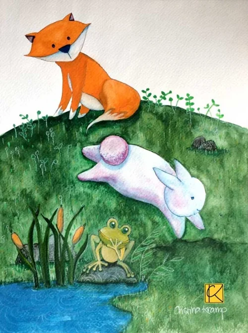 8 x 10 in watercolor & gouache illustration