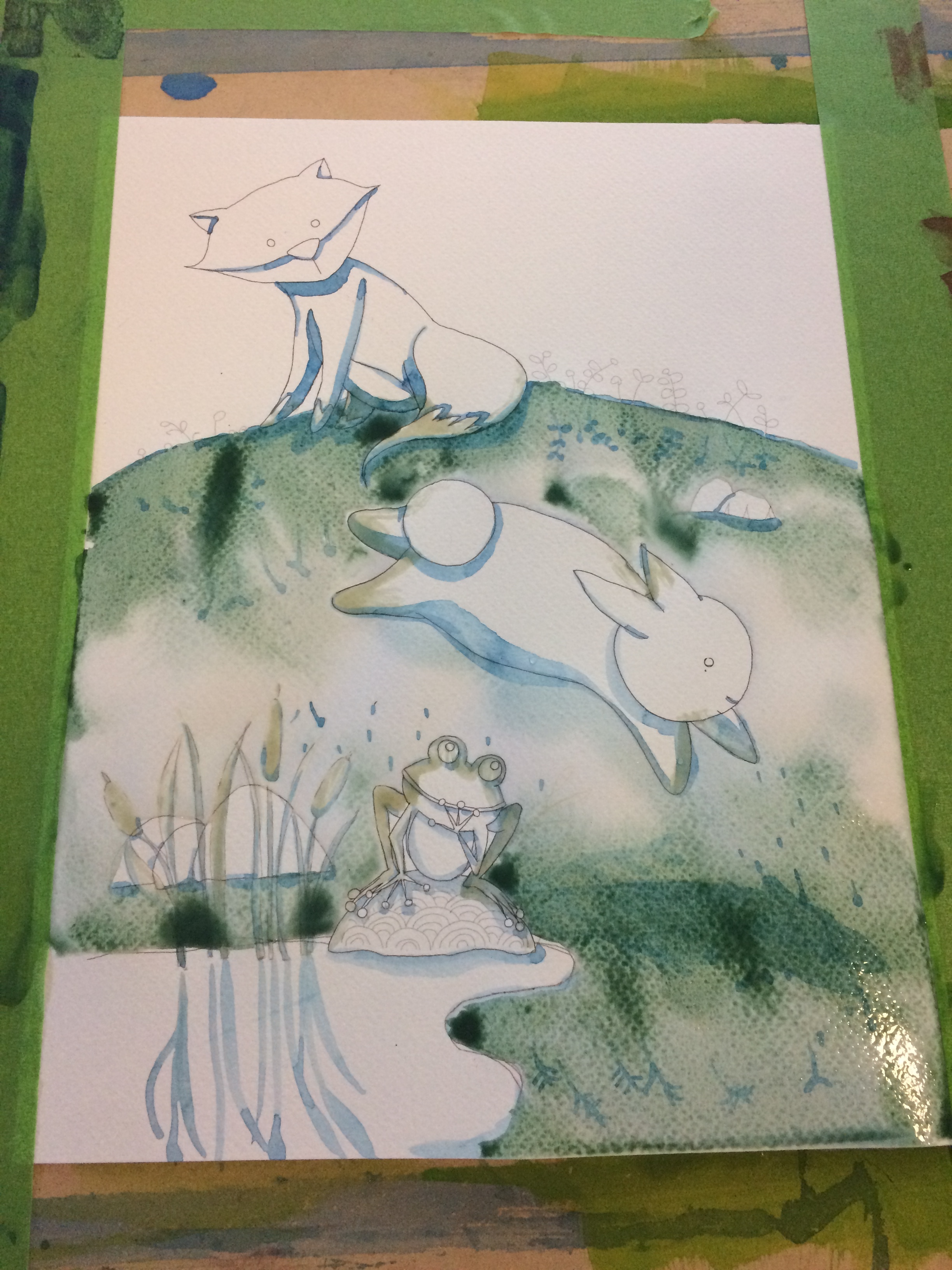 1st layer watercolor background