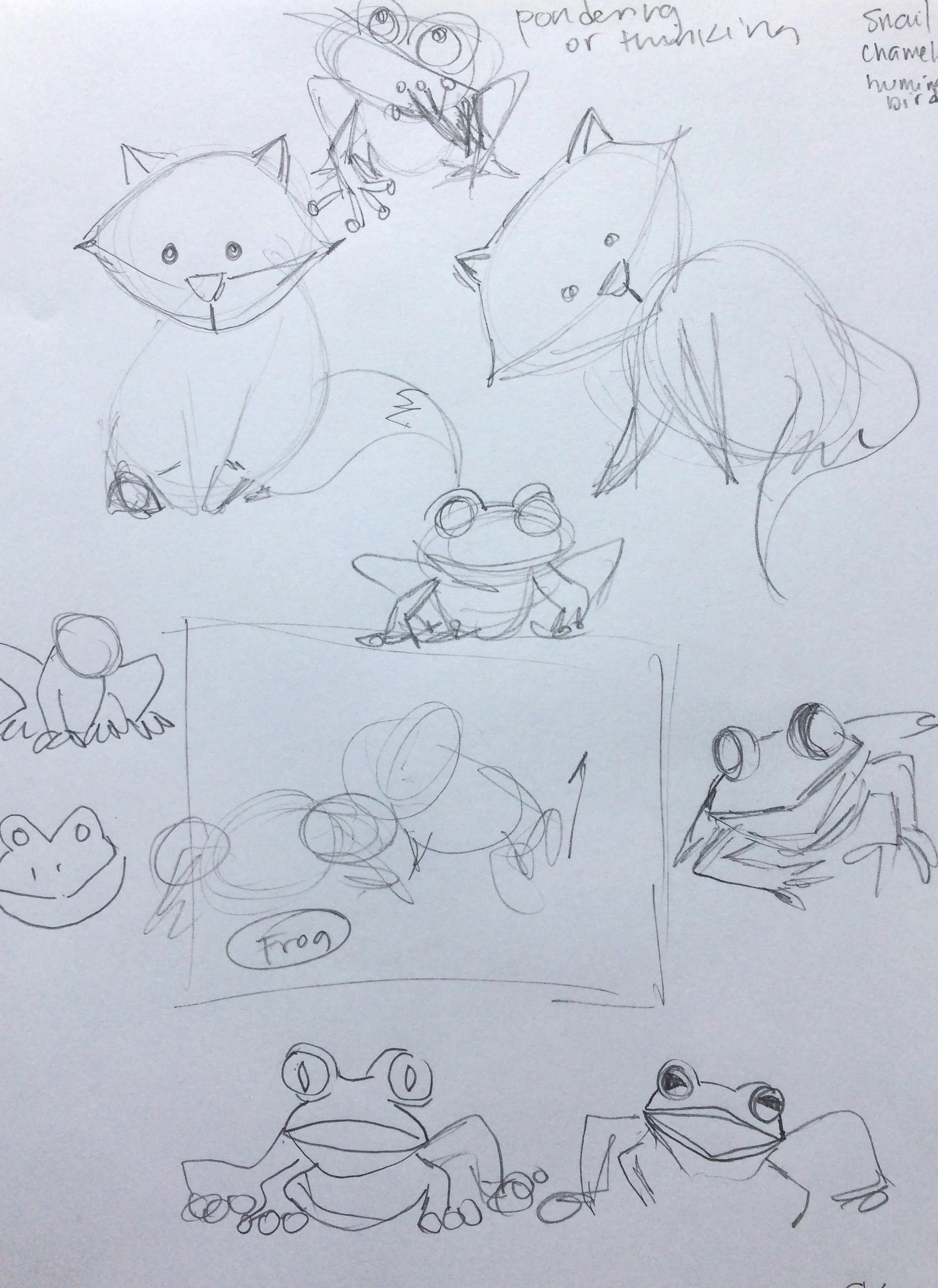 brainstorming rough sketches