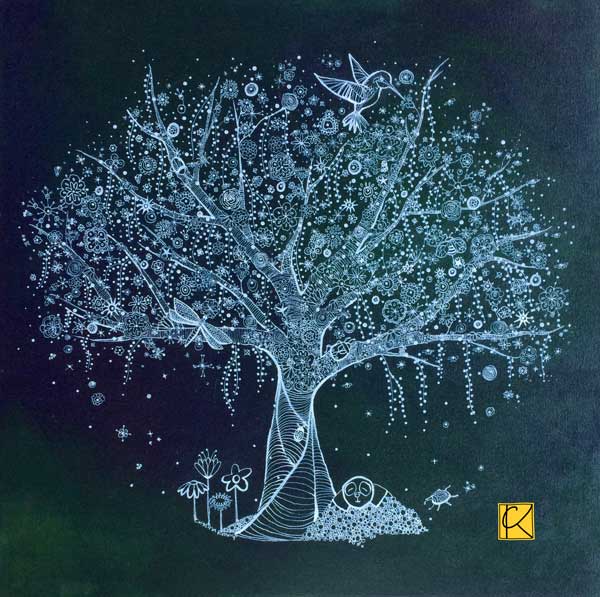 20x20 acrylic on canvas, a tree for a nature loving family
