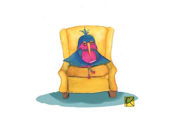 gouache on watercolor paper, children's book illustration