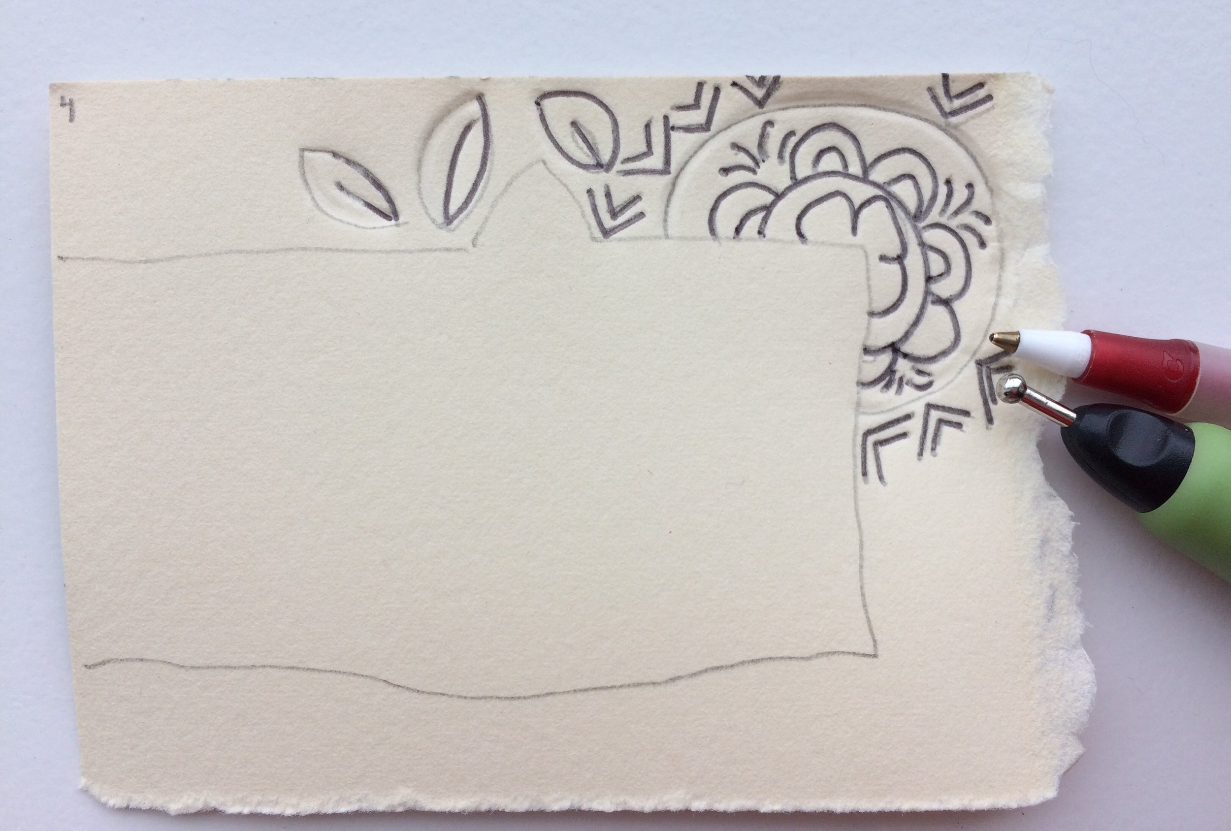 embossing on the back