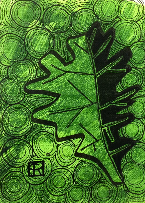 ink on an acrylic background