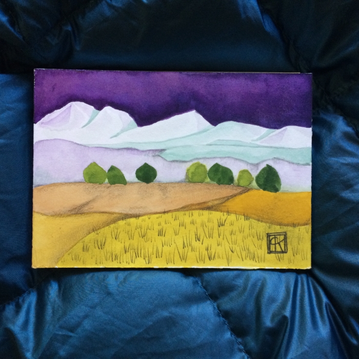 6x4in watercolor on hot pressed paper, somewhere between WA and ID