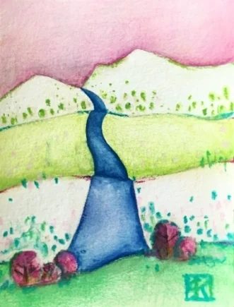 4x6in watercolor pencils on hot pressed paper, on the way to ID