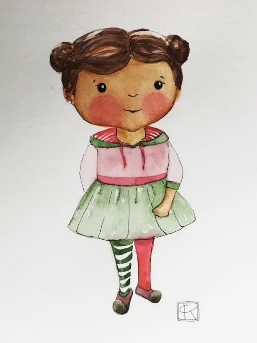 6x9 in watercolor on the wrong side of the cold pressed paper