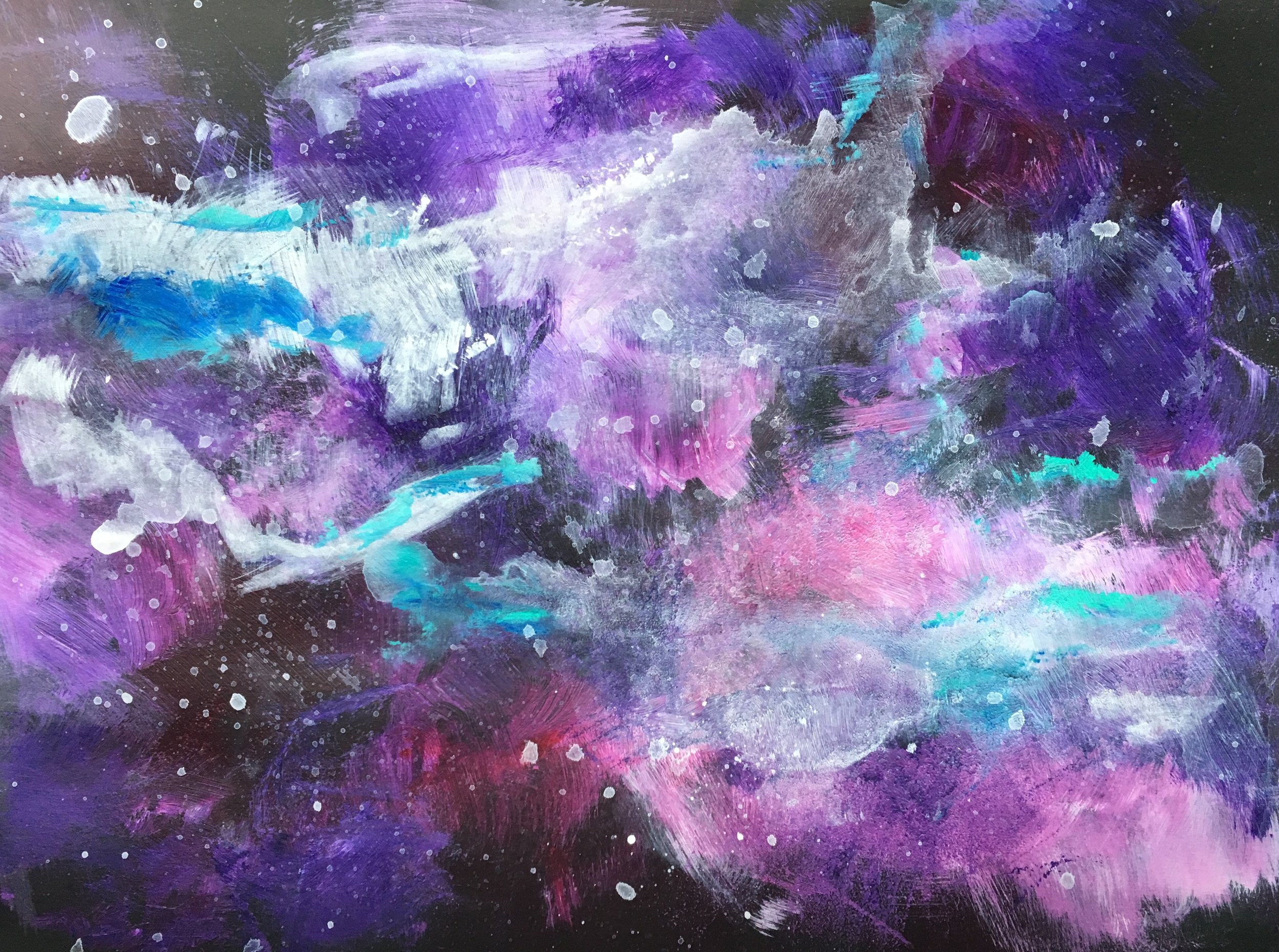 pink and purple nebula study