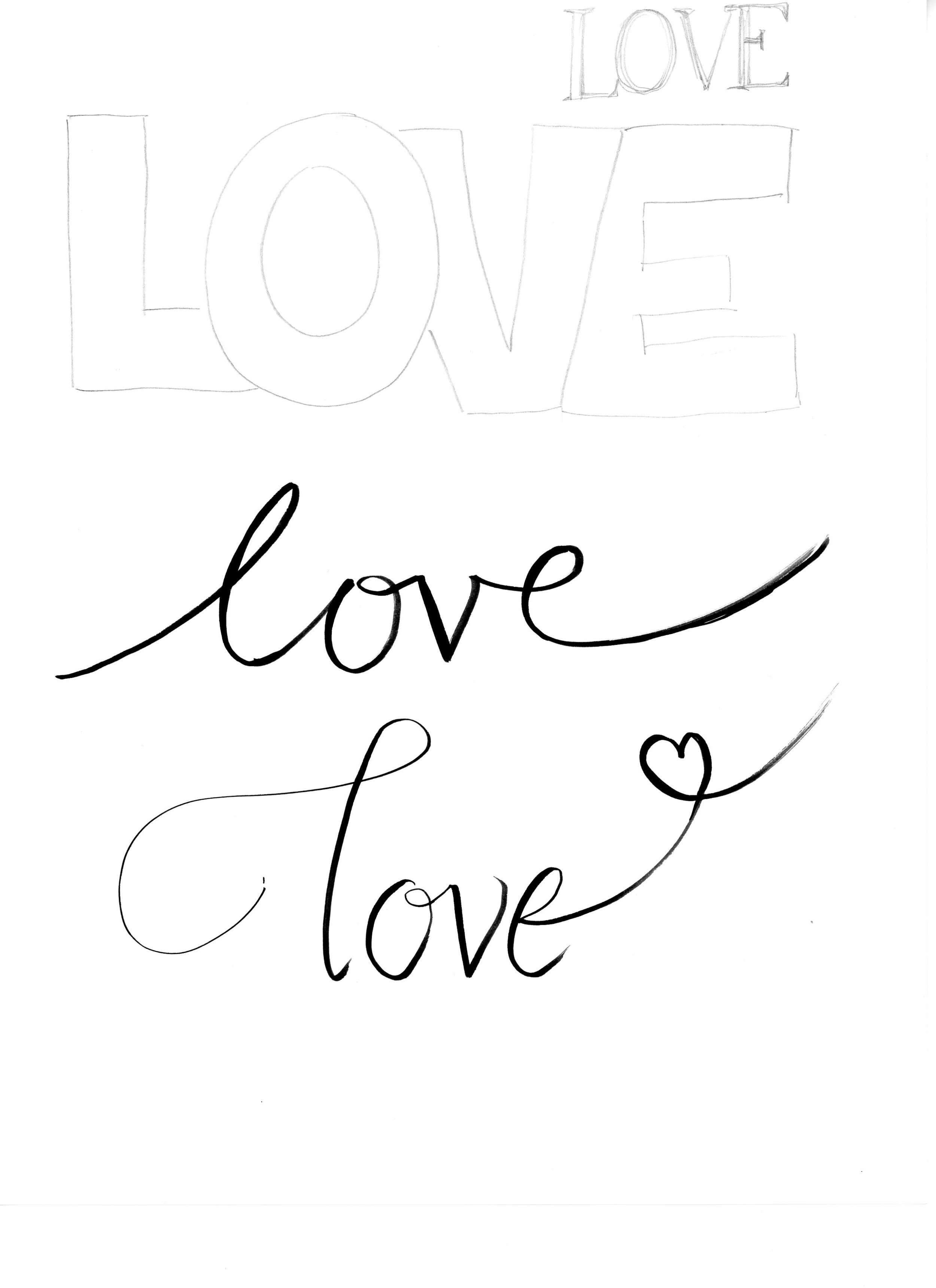 'love' lettering ideas