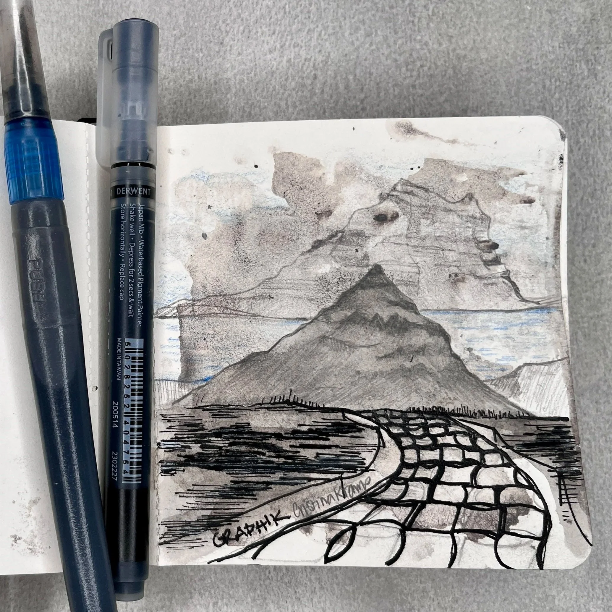 Kirkjufell, triangular mountain